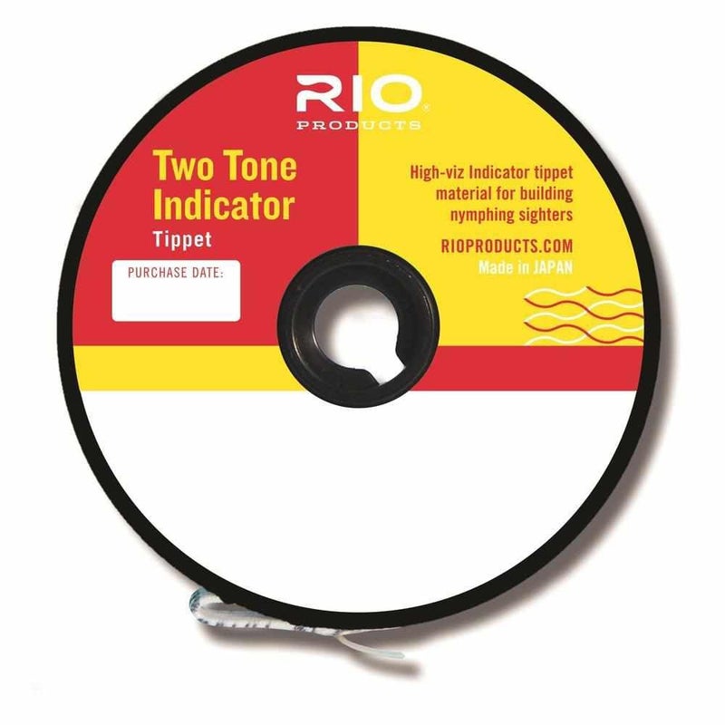 RIO Products Tippet 2-Tone Indicator Tippet 2X, Fluorescent pink and yellow - Image 1
